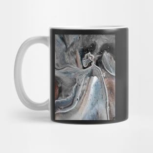 Gray and Brown Acrylic Pour Painting Mug